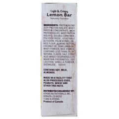 Atkins Snack Light Crispy Lemon Bar closeup—crisp texture and bright lemon flavor for a quick treat