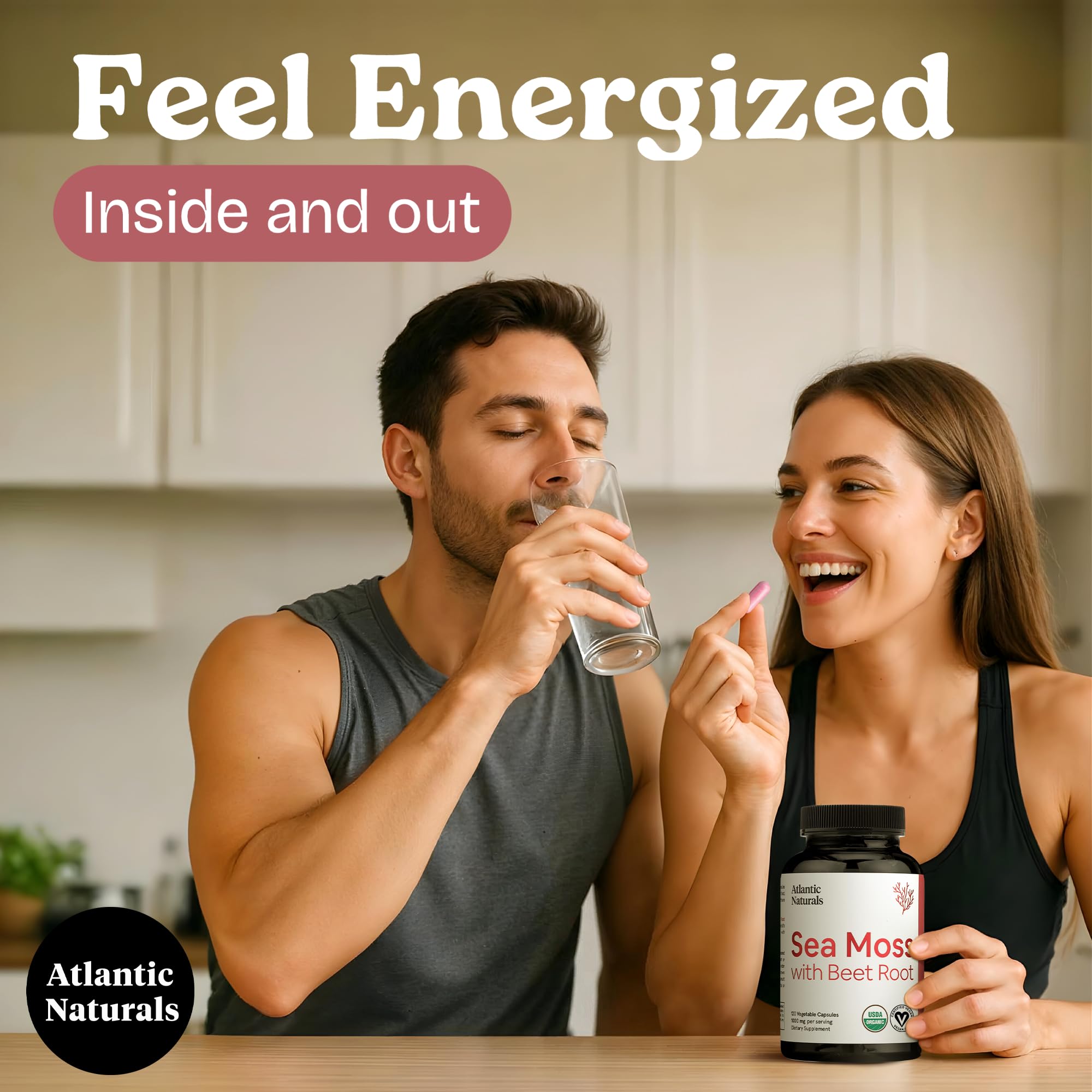 Atlantic Naturals packaging (USA-made) showcases quality and bottle design.
