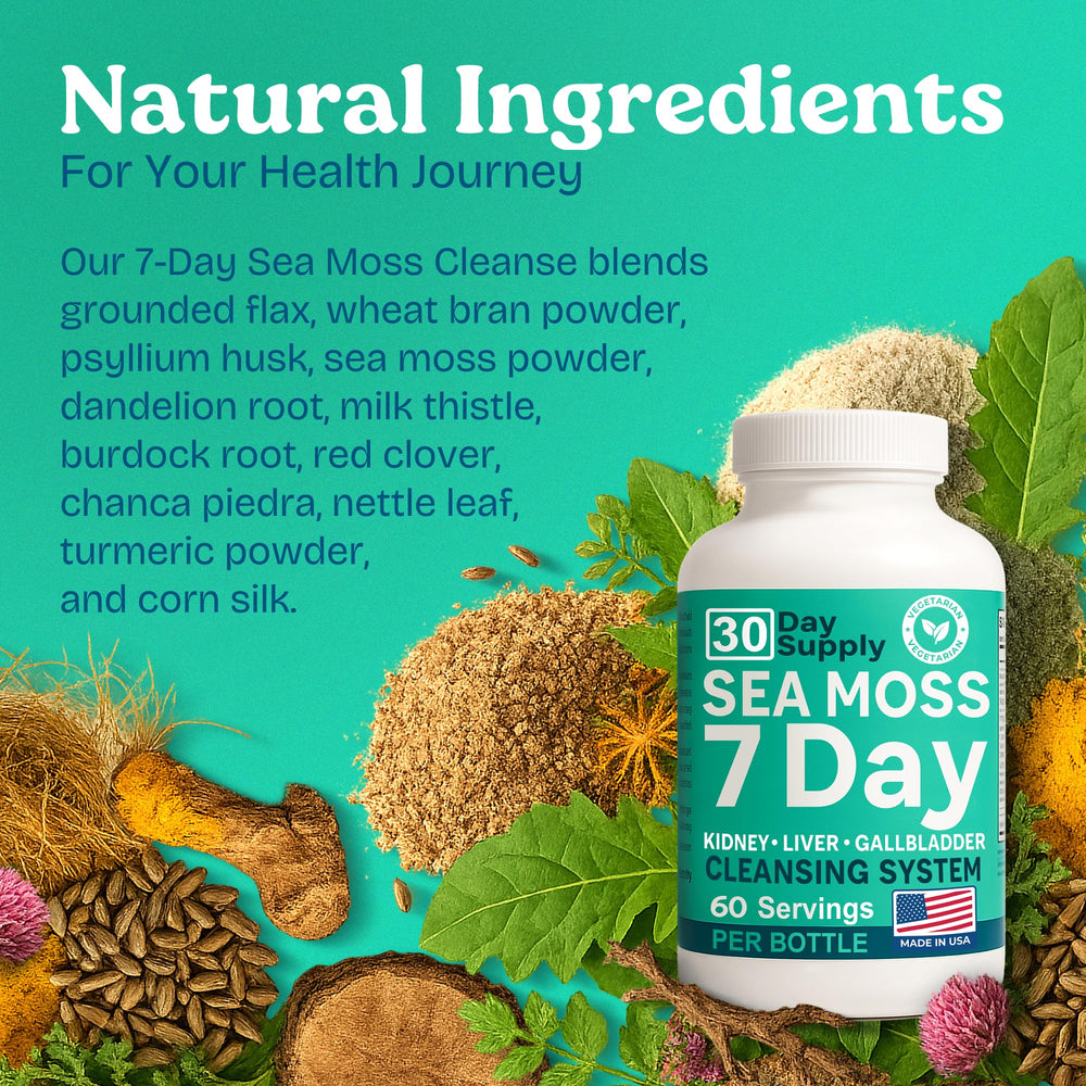 Atlantic Naturals Sea Moss Capsules bottle-side display for compact packaging.