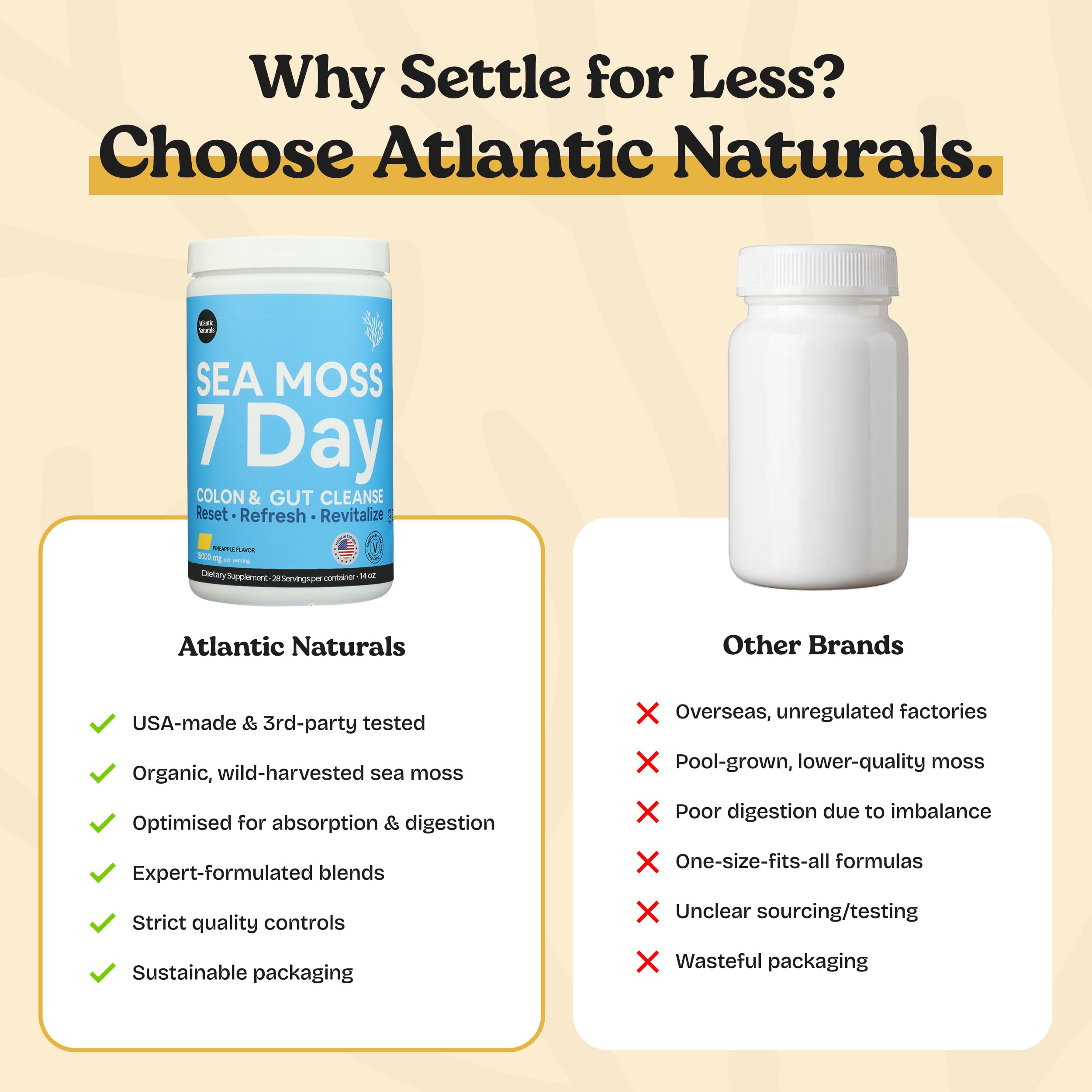 Atlantic Naturals Sea Moss Drink flaxseed close-up emphasizing nutritious fiber