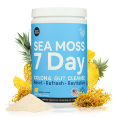 Atlantic Naturals Sea Moss Digestive Drink bottle showcases pineapple flavor for daily gut support