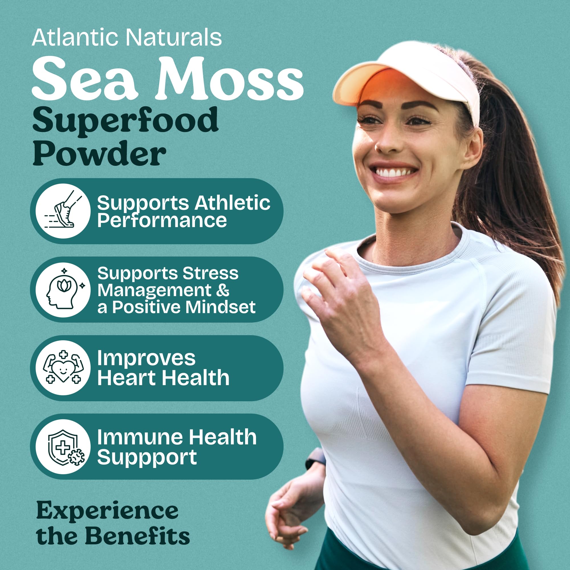 Atlantic Naturals sea moss powder vanilla scoop easily blends into shakes