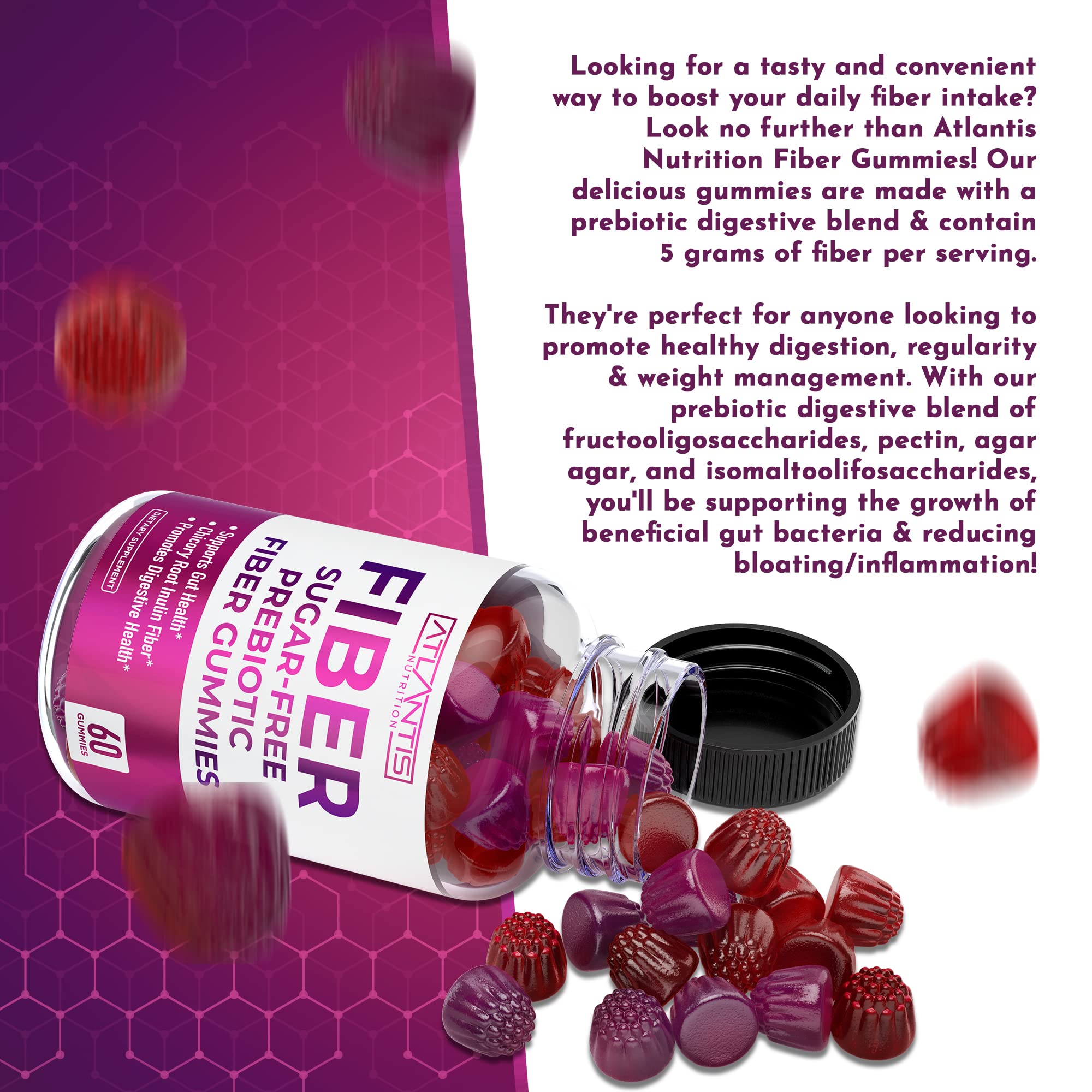 Atlantis Nutrition gummy texture close-up indicating easy, enjoyable daily routine