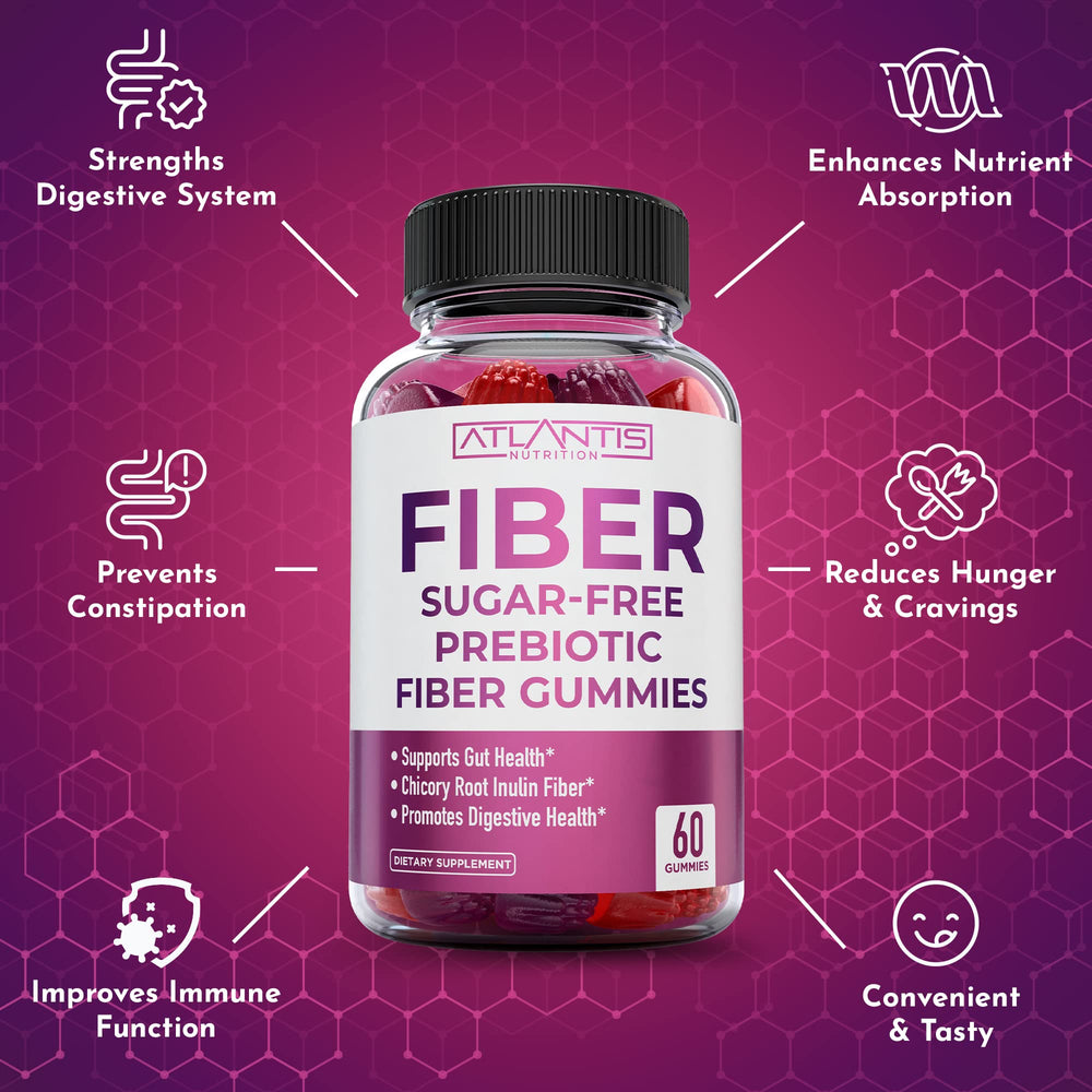 Atlantis Nutrition prebiotic digest blend illustration demonstrates gut-friendly fibers