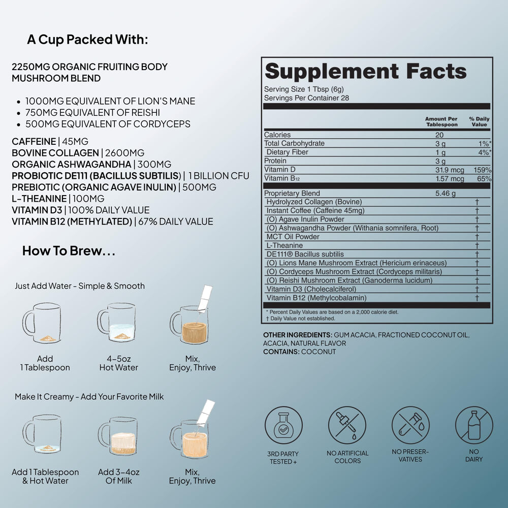 Steaming cup of Atlas+ Superblend brewed coffee to enjoy