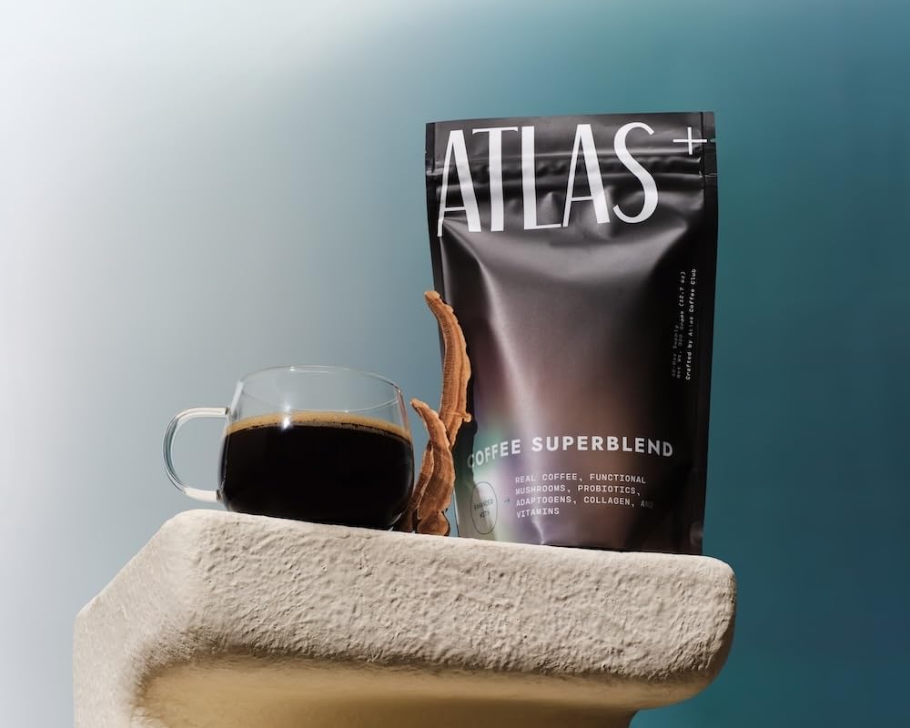Morning ritual scene with Atlas+ Superblend and a warm mug