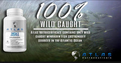 Atlas Nutraceuticals label close-up emphasizes 2400mg fish oil per serving.