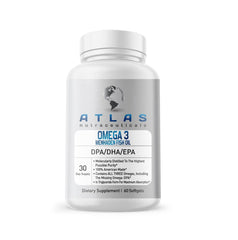 Atlas Nutraceuticals omega-3 softgels pack demonstrates convenient daily intake.