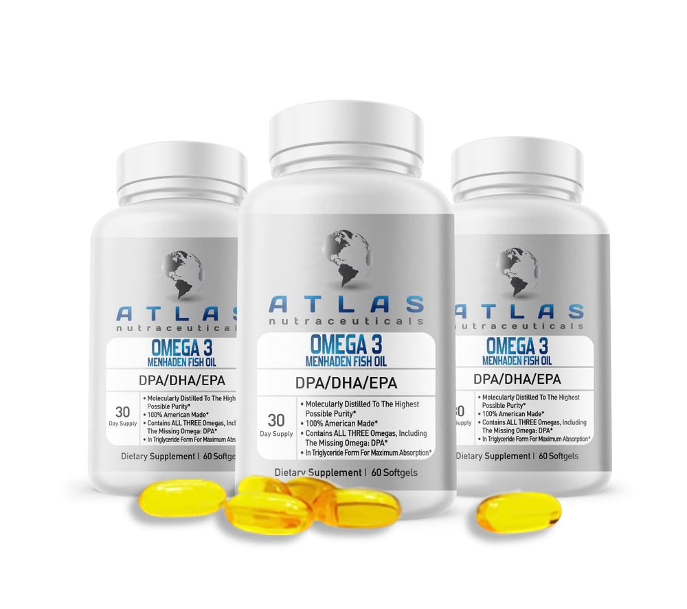 Atlas Nutraceuticals bottle with seal conveys product freshness.