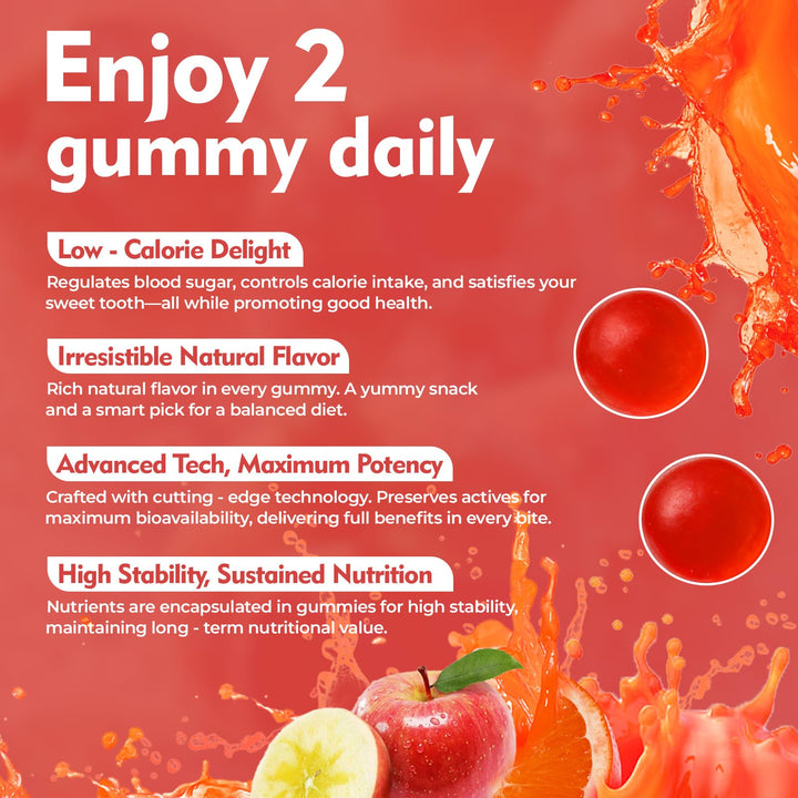ATLEMISME Gummies texture with natural fruit juices hint at pleasant taste.