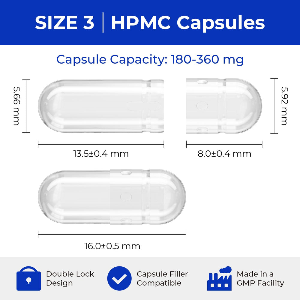 ATLEMISME vegan capsules size 3 for precise DIY filling and clean storage.