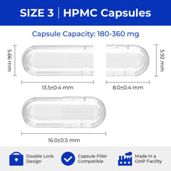 ATLEMISME vegan capsules size 3 for precise DIY filling and clean storage.