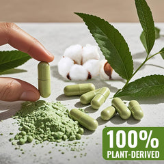 ATNreuro vegetarian capsules close-up, clean allergen-friendly base for powders