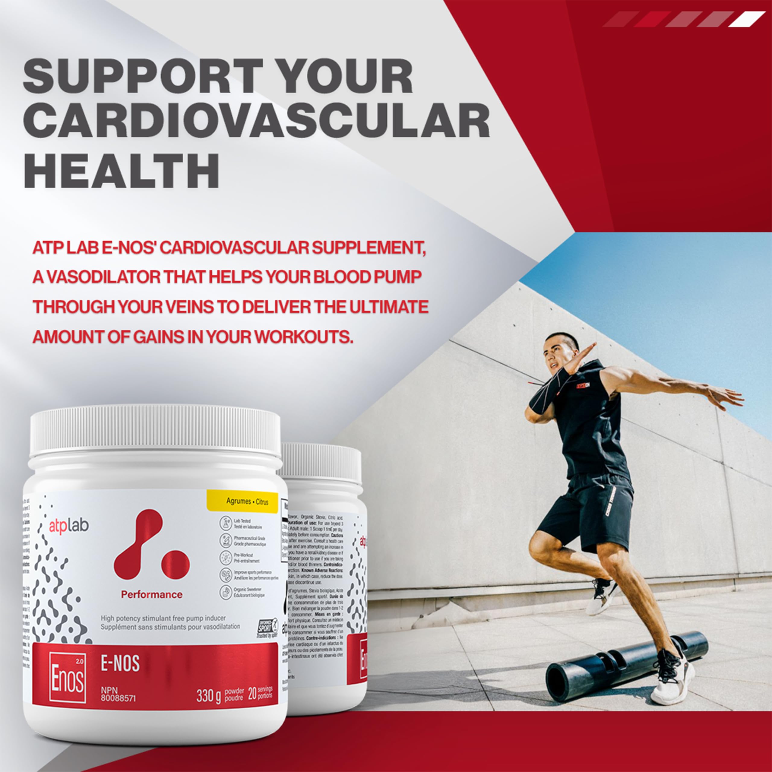 Athlete using ATP LAB E-Nos before training