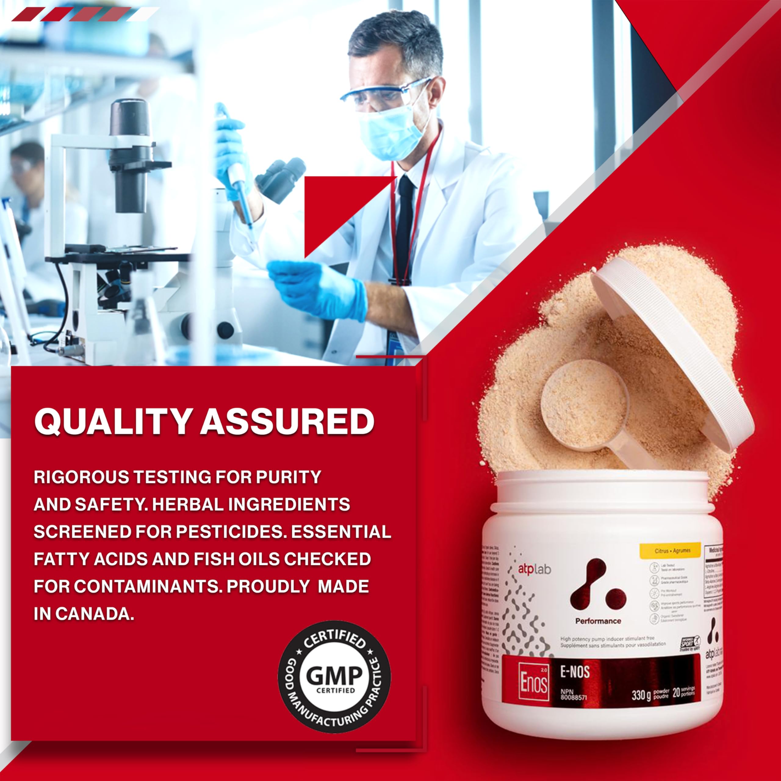 Organic sweetener icon on ATP LAB E-Nos packaging