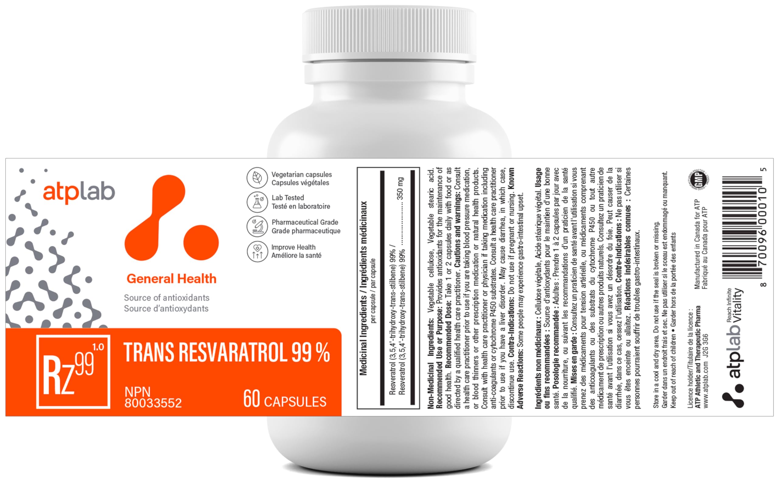 ATP LAB Trans Resveratrol bottle on shelf invites daily wellness ritual