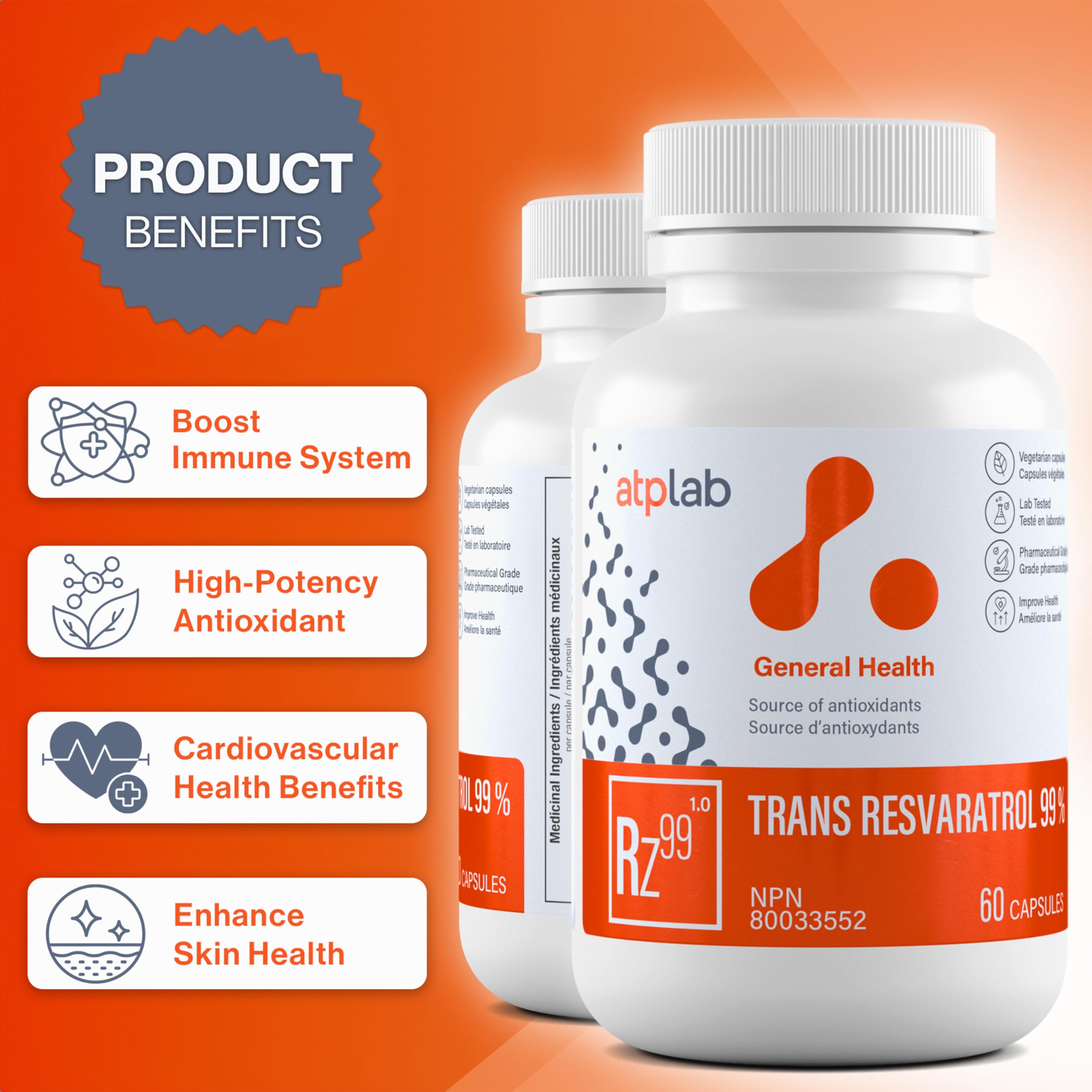 ATP LAB Trans Resveratrol lab-tested seal signals quality and reliability