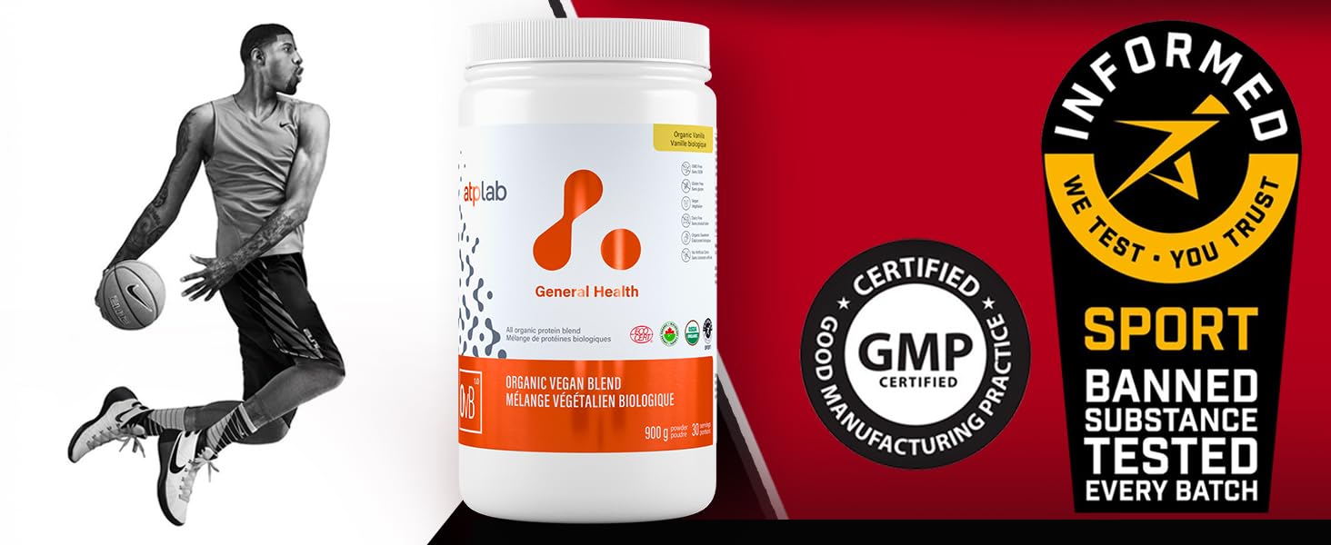 ATP LAB Vegan Blend Powder Vanilla Athlete Recovery: ideal after workouts for quick refuel.