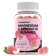 Aube'Azur magnesium gummies peach bottle for daily wellness and easy dosing.