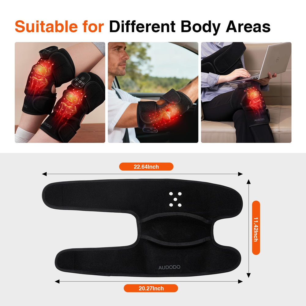 AUDODO adjustable knee brace with breathable padding for secure wear.