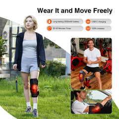 AUDODO cordless knee massager with 3000mAh battery for wireless use anywhere.