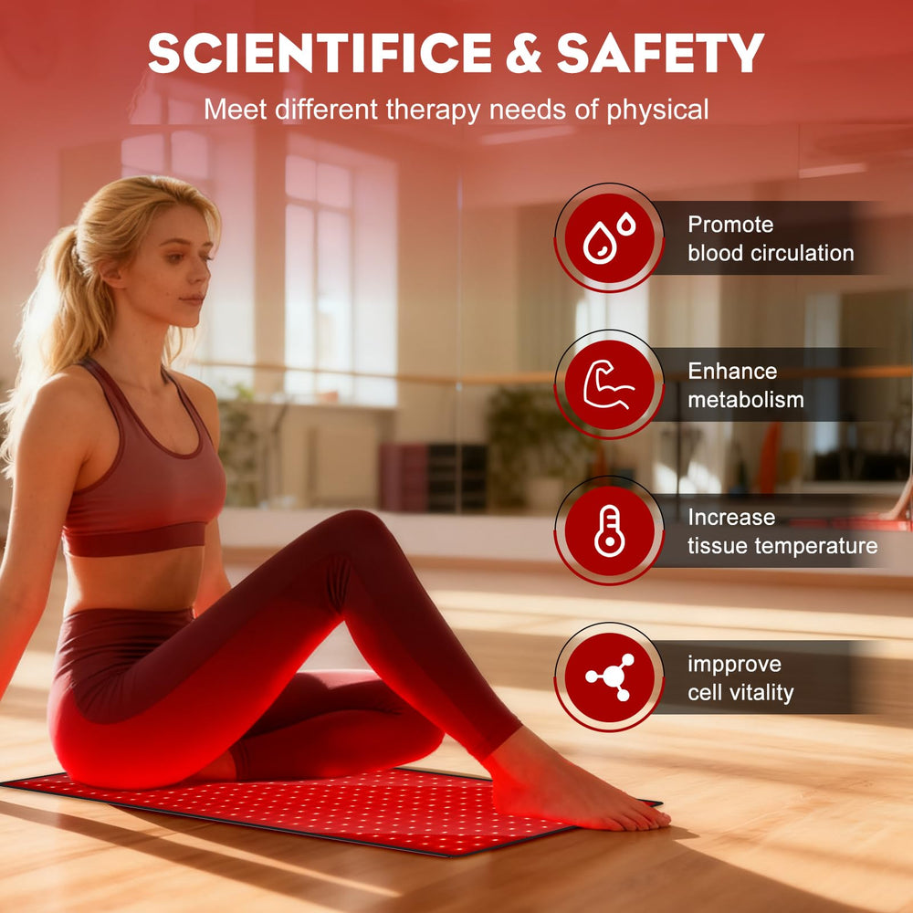 AUDODO red light therapy mat with adjustable fit for versatile body targeting