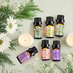 Auelife lilac essential oil bottle close-up for soothing, aromatic room ambiance.