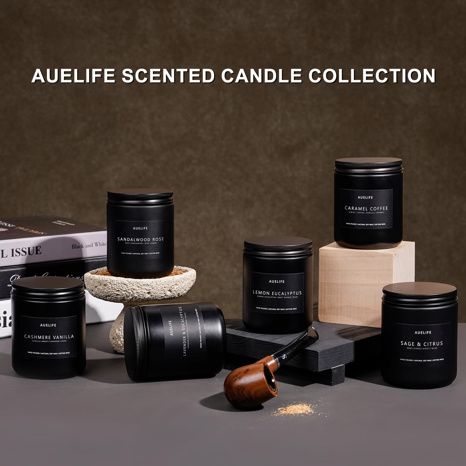 Auelife minimalist packaging showcases a sleek, masculine gift set.