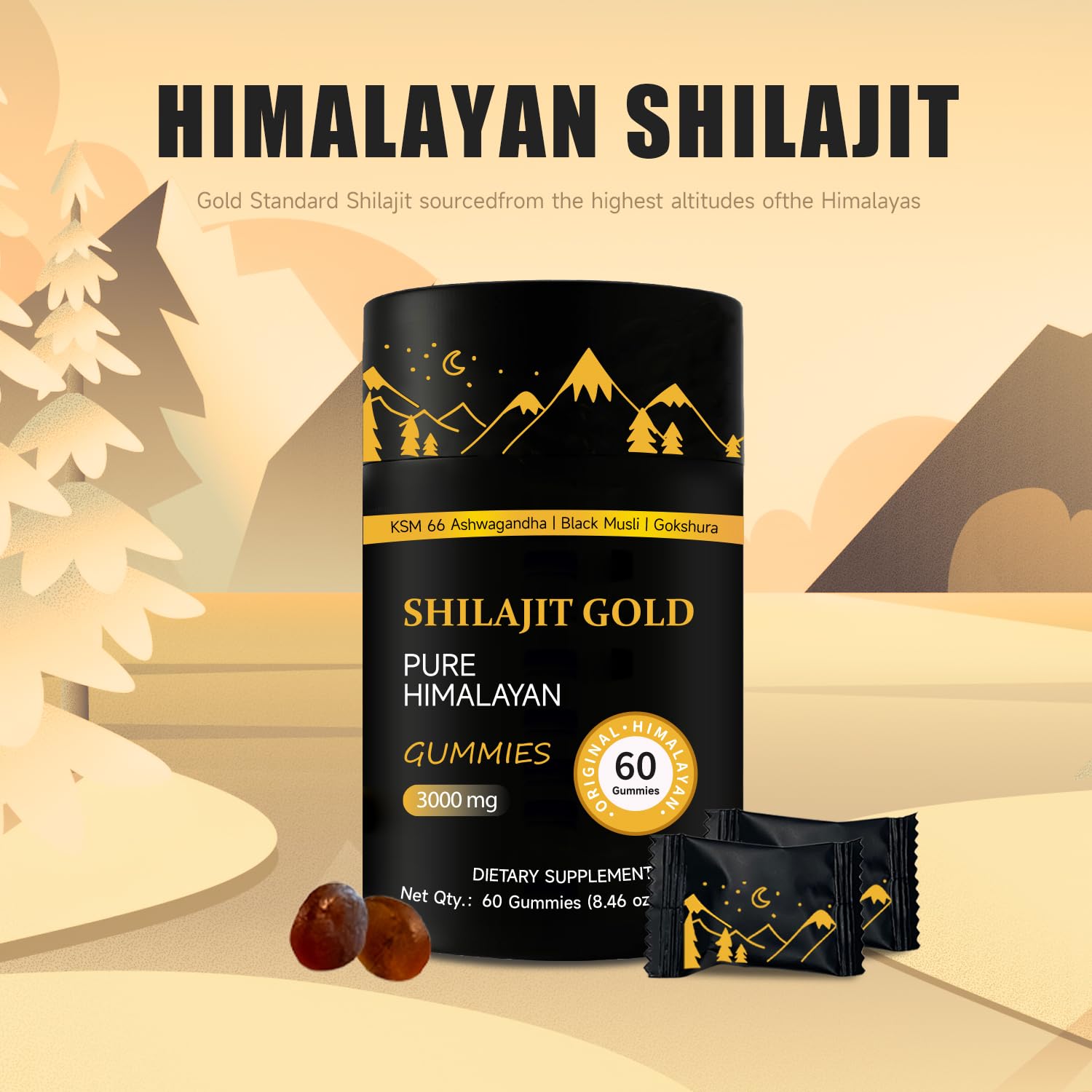 AUIXOPI Shilajit Gummies vegan label emphasized for clean formula
