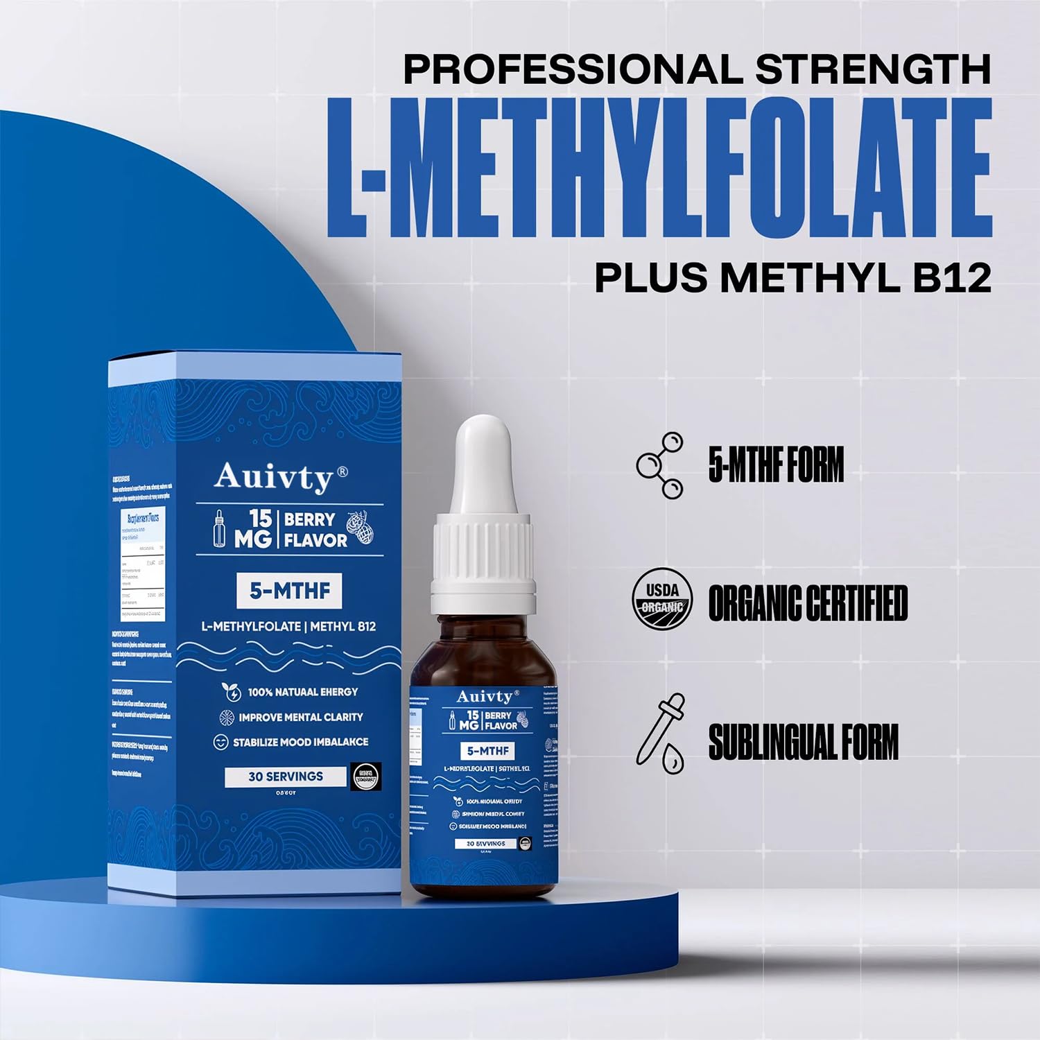 Auivty drops under the tongue for fast absorption and ease.