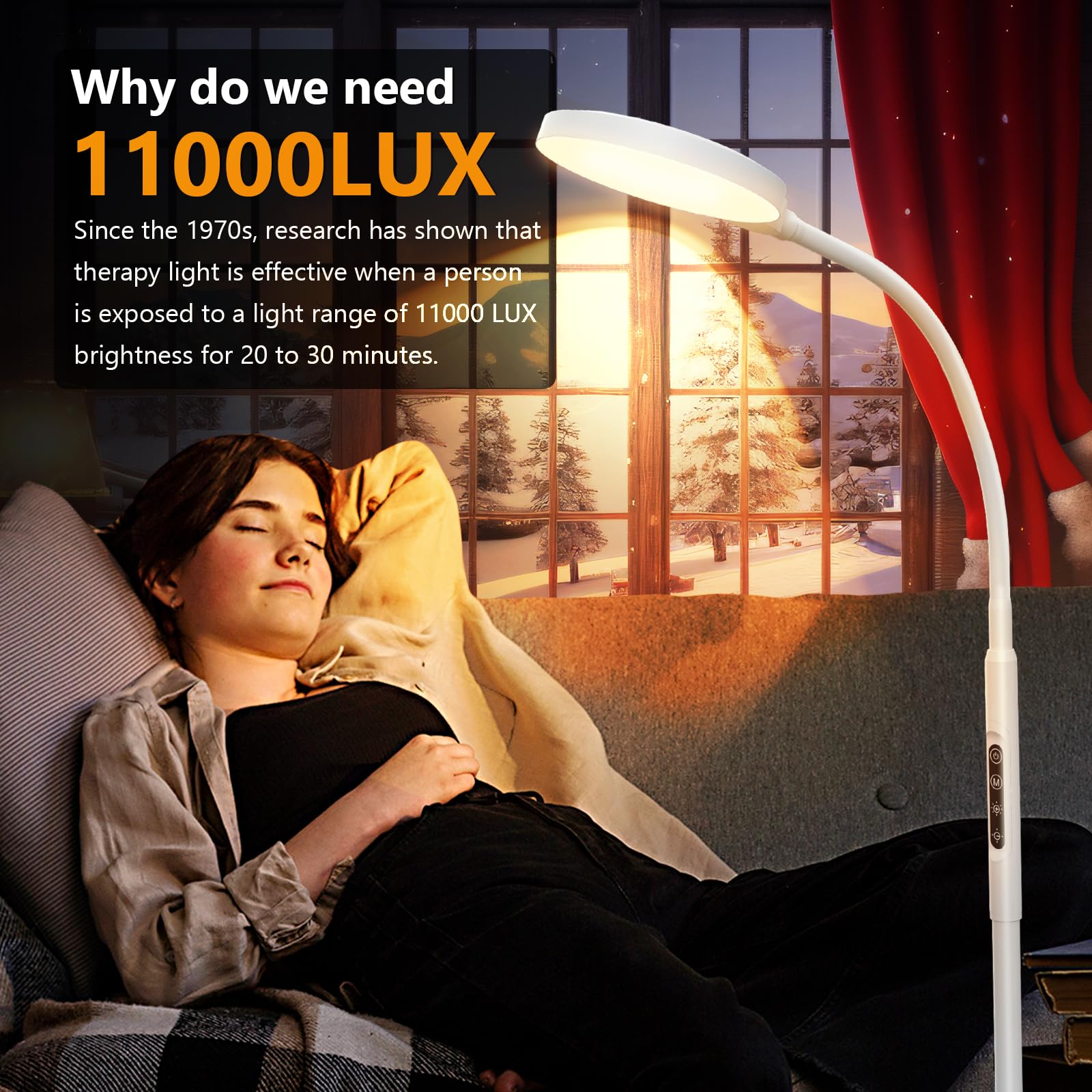 Aulaidik 11000 lux therapy lamp offers bright, glare-free light for daily routines.