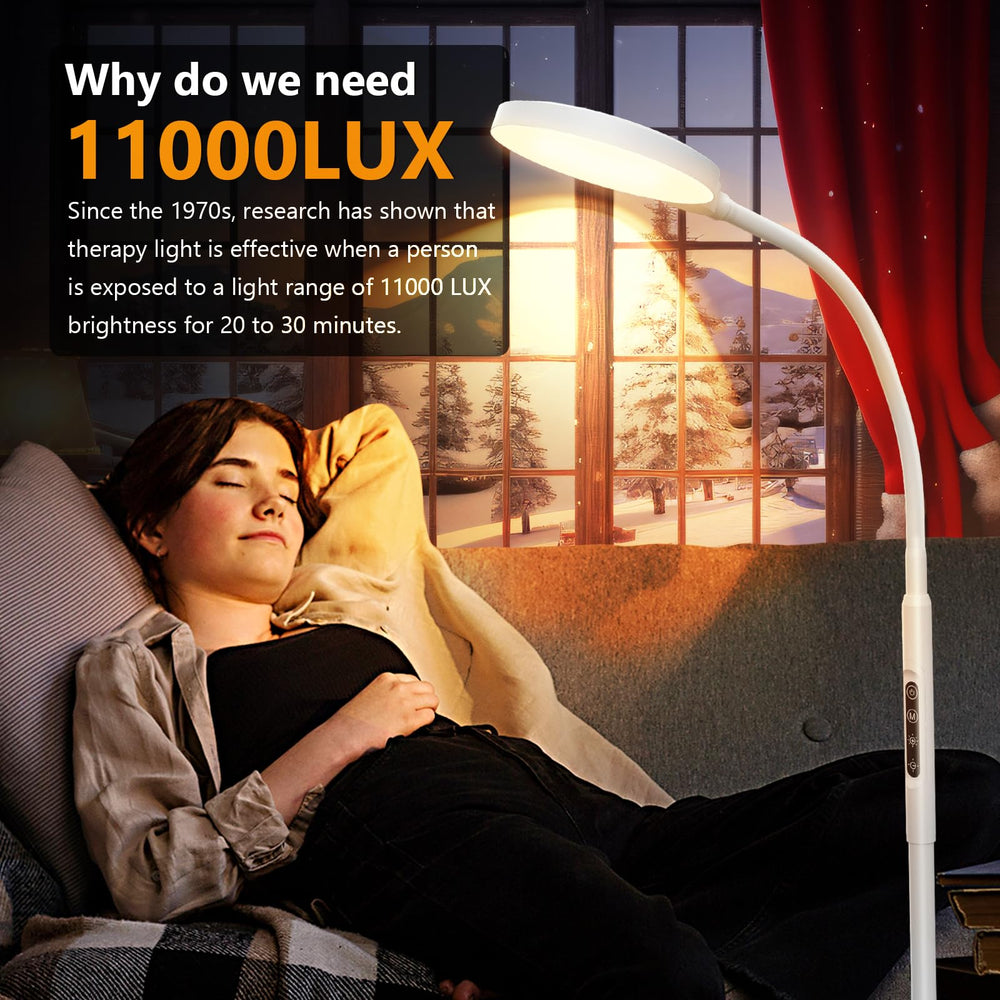 Aulaidik 11000 lux therapy lamp offers bright, glare-free light for daily routines.