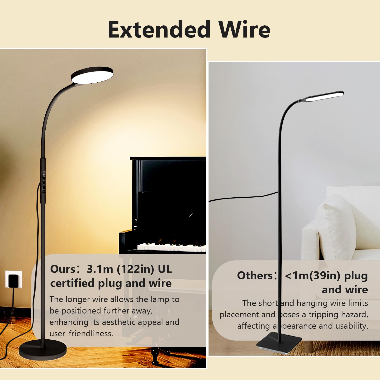 Aulaidik Light Therapy Lamp 11000-lux full-spectrum delivers daylight-like brightness.