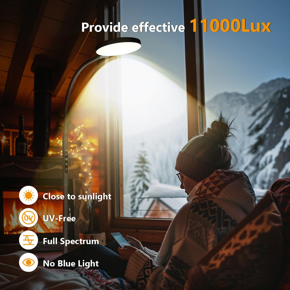 Aulaidik Light Therapy Lamp desk-setup offering focused light during work or study.