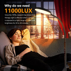 Aulaidik Light Therapy Lamp gooseneck with adjustable angle for targeted illumination.