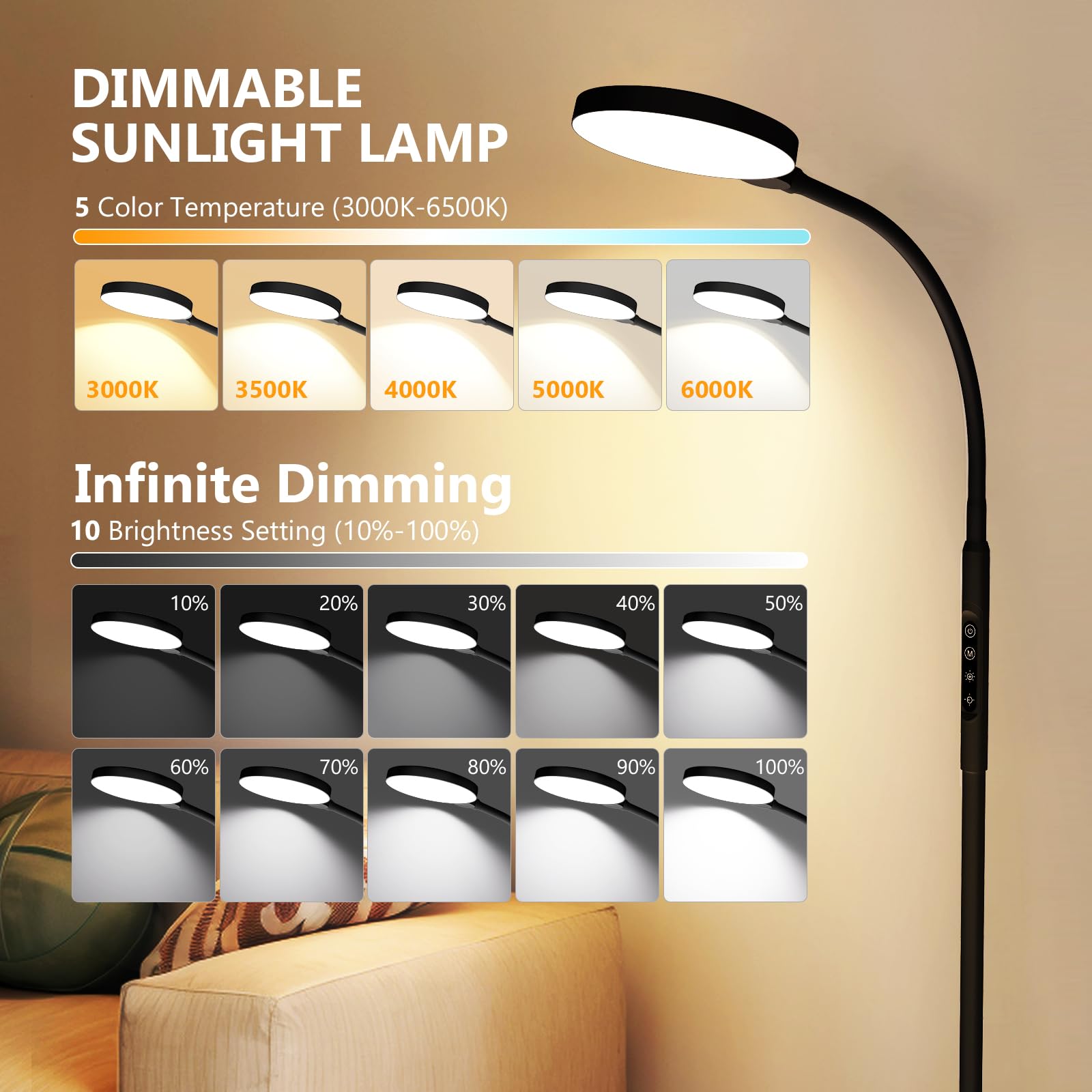 Aulaidik Light Therapy Lamp remote-control enables convenient operation from anywhere.