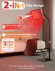 Aulanto Red Light Panel dual-wavelength emitters deliver 660nm and 850nm light.