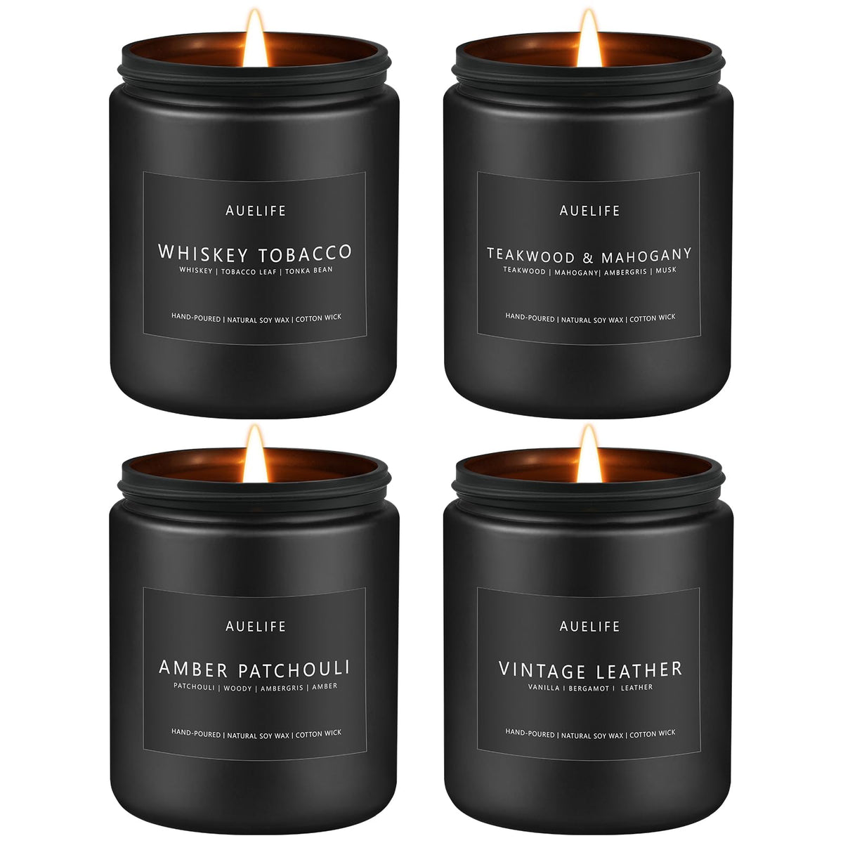 Auelife scented candles set 4pack packaging for gifting and home ambiance