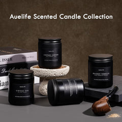 Auelife set 4pack with wood grain label for masculine fragrance at home