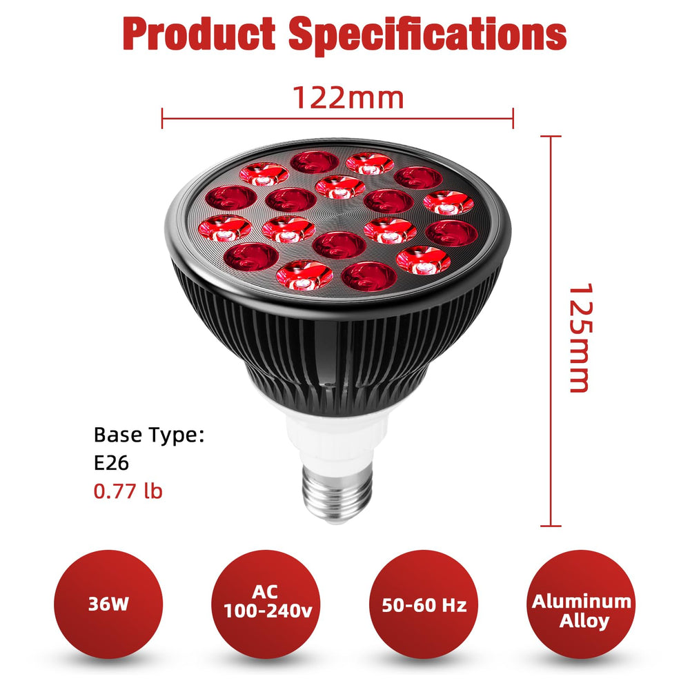 Aumtrly red light therapy bulb compact design suitable for office and home use.