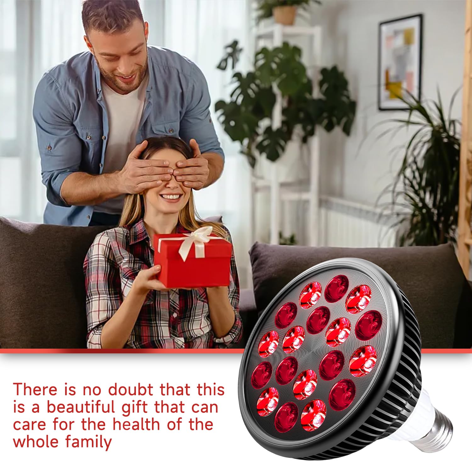 Aumtrly red light therapy bulb installed in E26 socket for easy fitting.