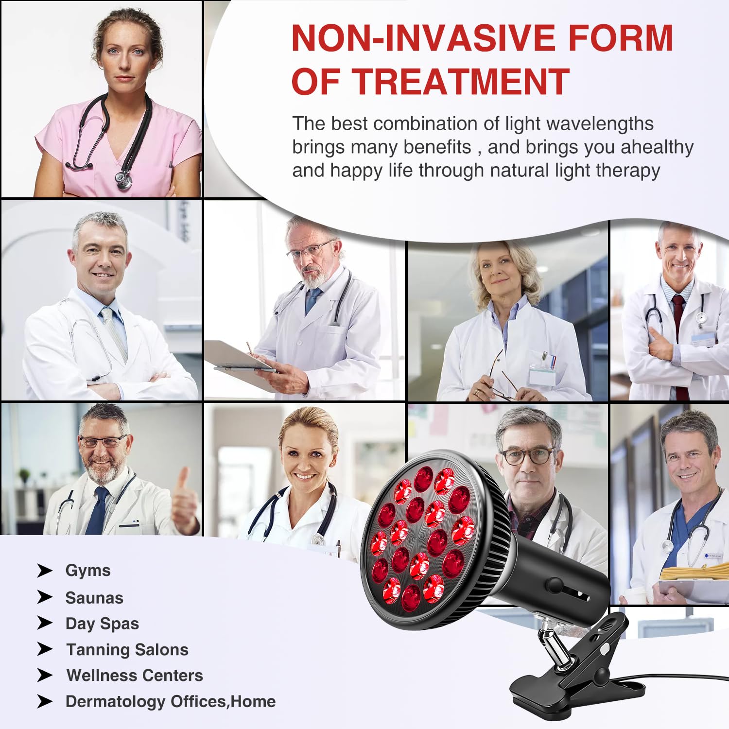 Aumtrly red light therapy lamp 300-degree rotation for easy aiming from any angle.