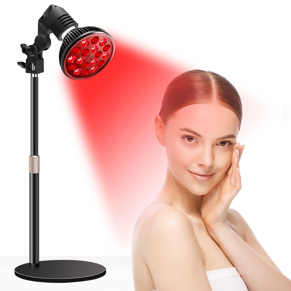 Aumtrly red light lamp base offers stable support for at-home sessions.