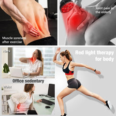 Aumtrly red light therapy lamp configured for body use in a compact space.