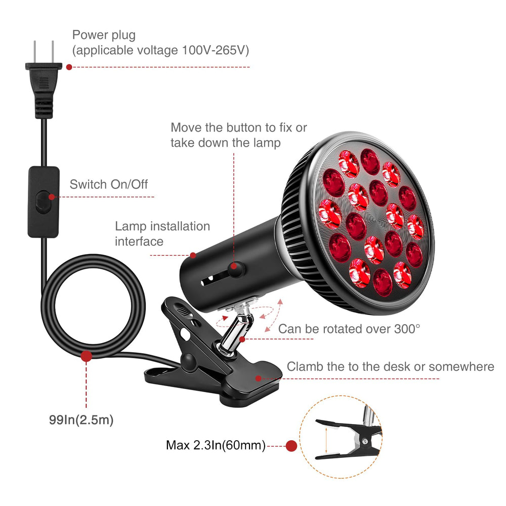 Aumtrly red light therapy lamp durable design for home use and longevity.