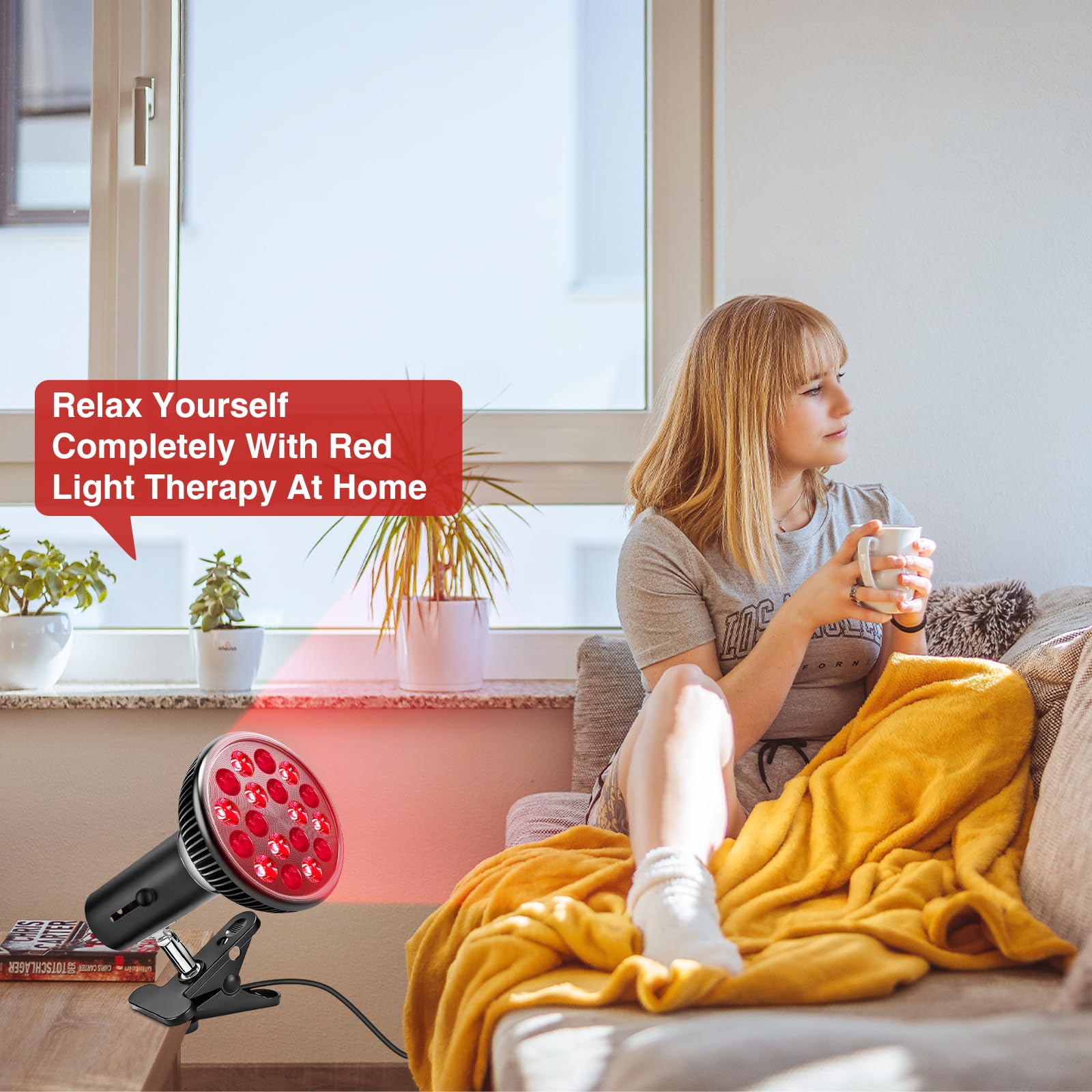 Aumtrly red light therapy lamp near-face use demonstration for skincare benefits.