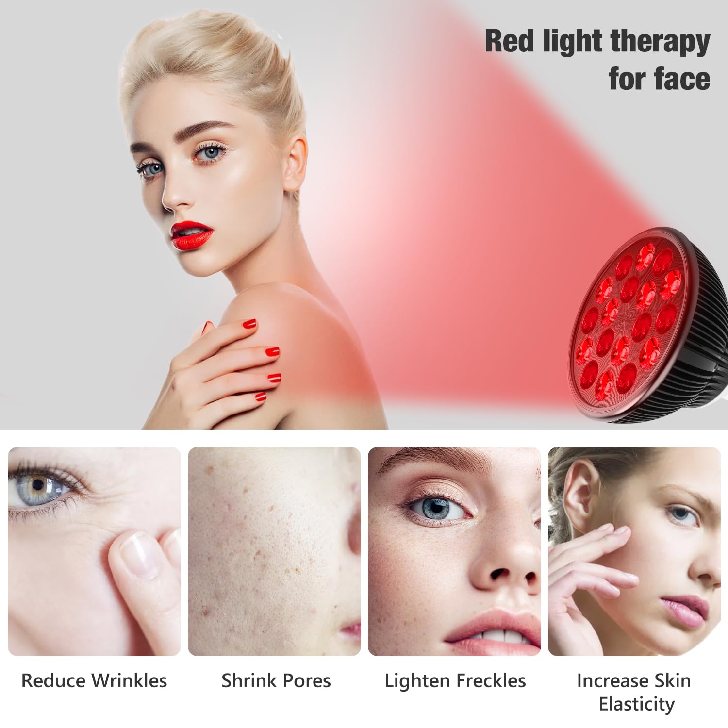Aumtrly red light therapy lamp designed for facial sessions at home.