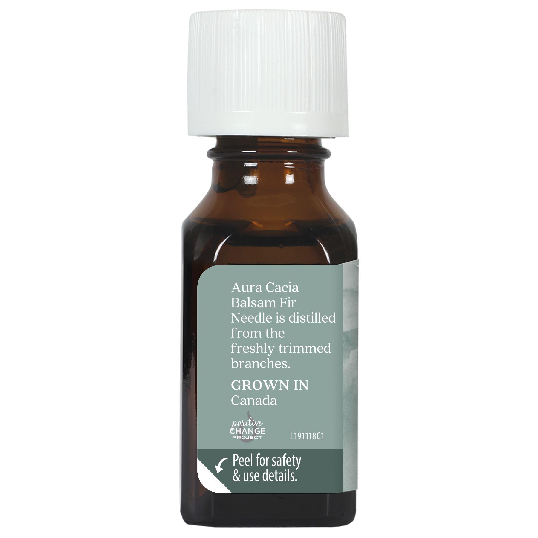 Aura Cacia Balsam Fir Needle drops ready for dilution.