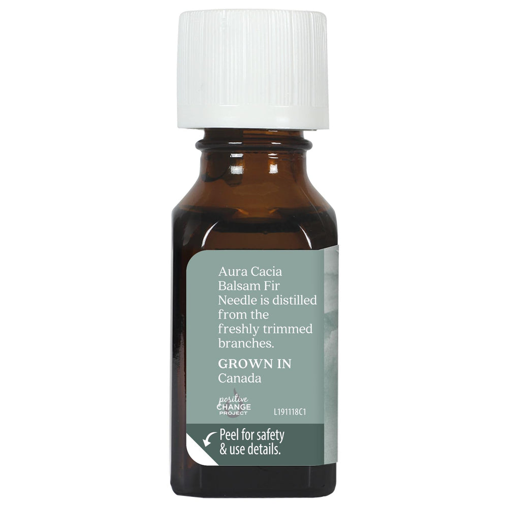Aura Cacia Balsam Fir Needle drops ready for dilution.