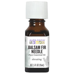 Aura Cacia Balsam Fir Needle oil bottle ready for diffusion and aromatherapy.